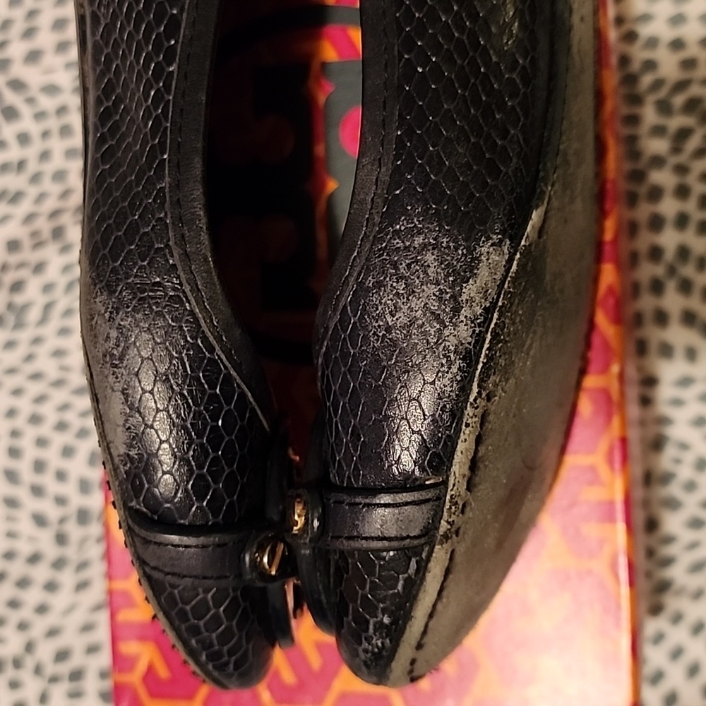 Tory Burch Aaden Snake Embossed Ballet Flat Leather - Picture 6 of 8